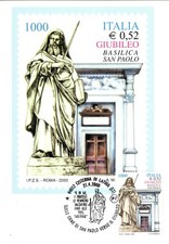 ITALIA 2000 CISTERNA LATINA SAN PAOLO VERSO IL GIUBILEO CARTOLINA MAXIMUM