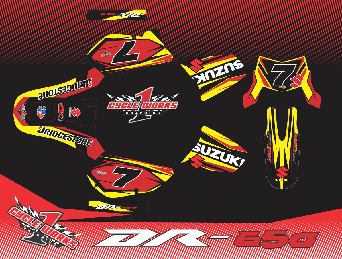 まめじろうページ Suzuki DR650 DR 650 SM SUPERMOTO SEMI CUSTOM GRAPHICS KIT CROWE
