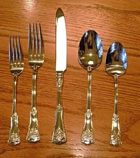 Royal Albert Old Country Roses Stainless w/ Gold Accent Flatware - Unused!