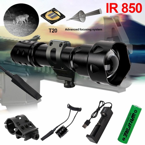 Linterna infrarroja 850nm LED luz de caza nocturna antorcha remoto | eBay