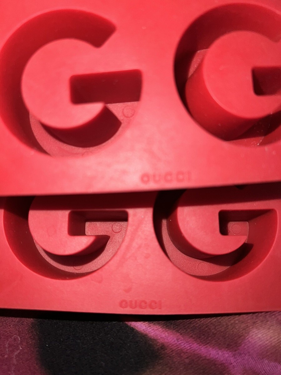 Authentic Gucci Ice Cube Trays Mold Set AUTHENTIC RED GG Logo | eBay