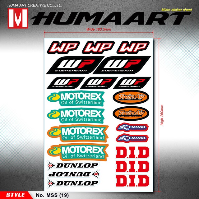 WP Suspension MOTOREX Stickers Kit Vinyl Dirt Bike Front Fork Helmet