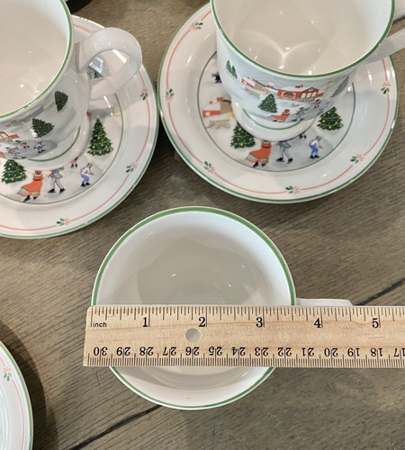 12 Piece Sango SILENT NIGHT Christmas Winter Holiday Coffee Tea Cups Set Vintage - Picture 10 of 12
