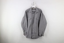 Vintage 90s Five Brother Mens Large Tall Distressed Chamois Cloth Button Shirt