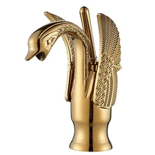 Gold Swan Bathroom Basin Sink Faucet Single Hole Waterfall Lavatory Vanity Mixer