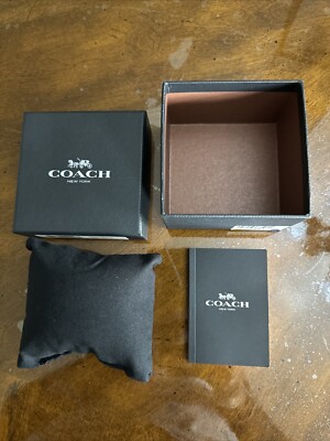 COACH Watch Box Black Presentation Gift Box With Book (No Watch) Empty Gift Box