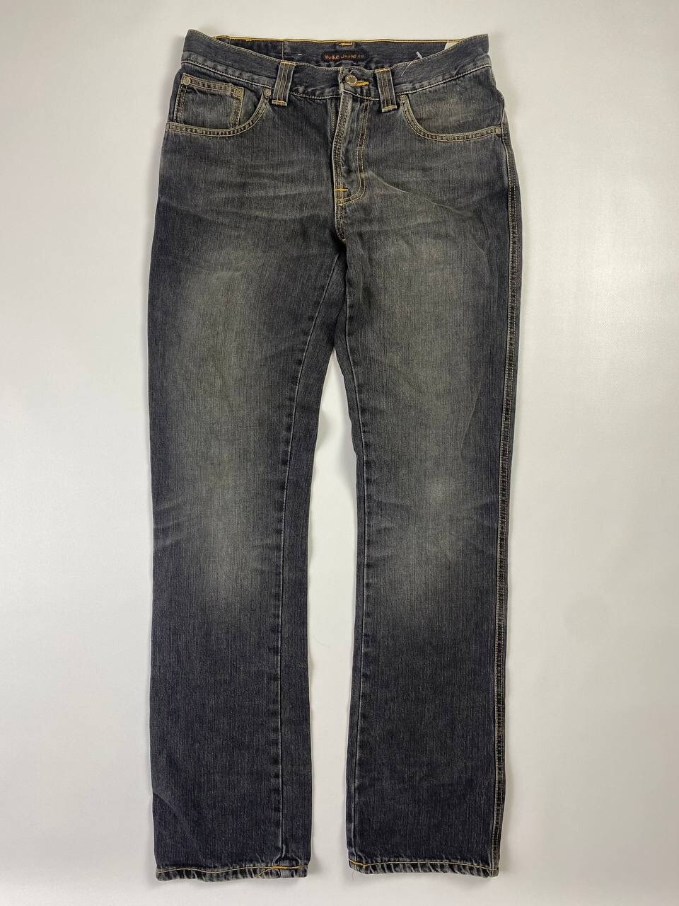 NUDIE LOW SLIM JUM Gray Denim Regular Bootcut Stretch Jeans W29 W32