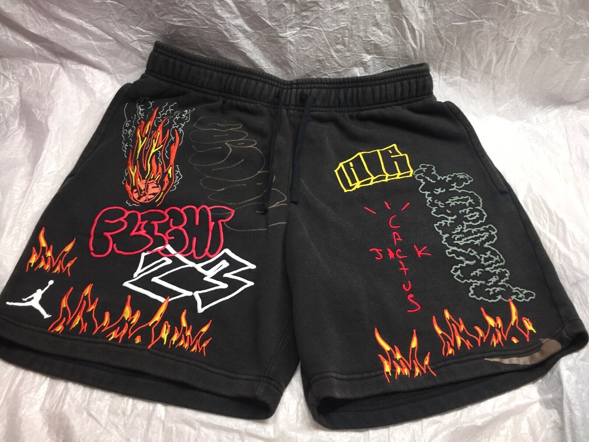 Jordan X Travis Scott Black Fleece Shorts Men's Size XL X Jordan X Travis Scott Black Fleece Shorts Men's Size XL X