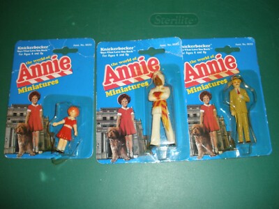 Lot of 3 NEW NOS Vintage Knickerbocker Annie Miniature Figures (N21)