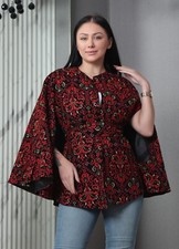 Embroidered Women Palestinian-Jordanian Cape Full TATREEZ Traditional Red Thobe