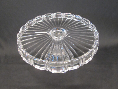 Fostoria CLEAR COIN Glass Round Skirted Cake Stand Plate Vintage