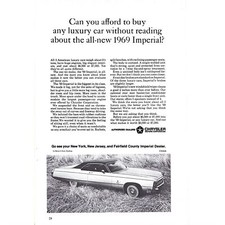 Chrysler 1969 Imperial Luxury Car Advertisement 1960s Vintage Print Ad 9 Inch Chrysler 1969 Imperial Luxury Car Advertisement 1960s Vintage Print Ad 9 Inch