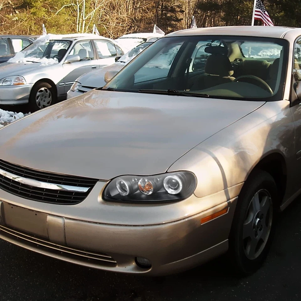Black LED Headlights Compatible For 1997-2003 Chevy Malibu Headlamps Assembly - Image 2 of 4