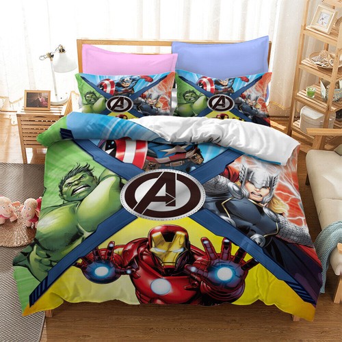 Marvel The Avengers Captain America Iron Man Bedding Set Duvet Cover Pillowcases - Picture 17 of 31