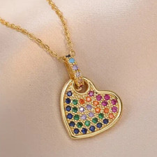 Simulated Diamond 14K Yellow Gold Plated Round Cut Women's Heart Pendant 2.00Ct