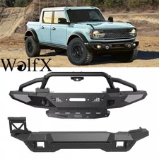 Front/Rear Bumper For 2021-2023 Ford Bronco Heavy Duty Steel DIY Detachable Net