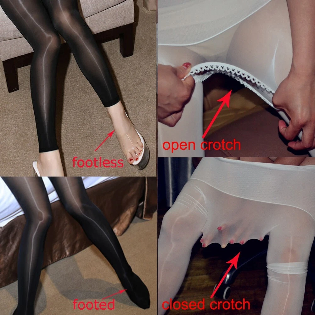 Women's 5D Seamless Oil Shiny Pantyhose Glossy Smooth Ultrathin Stockings Tights - Picture 2 of 71