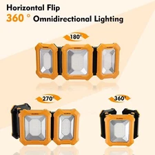 3000LM Rechargeable LED Work Light 7800mAh 3 Lighting Mode 180° Adjustable Heads