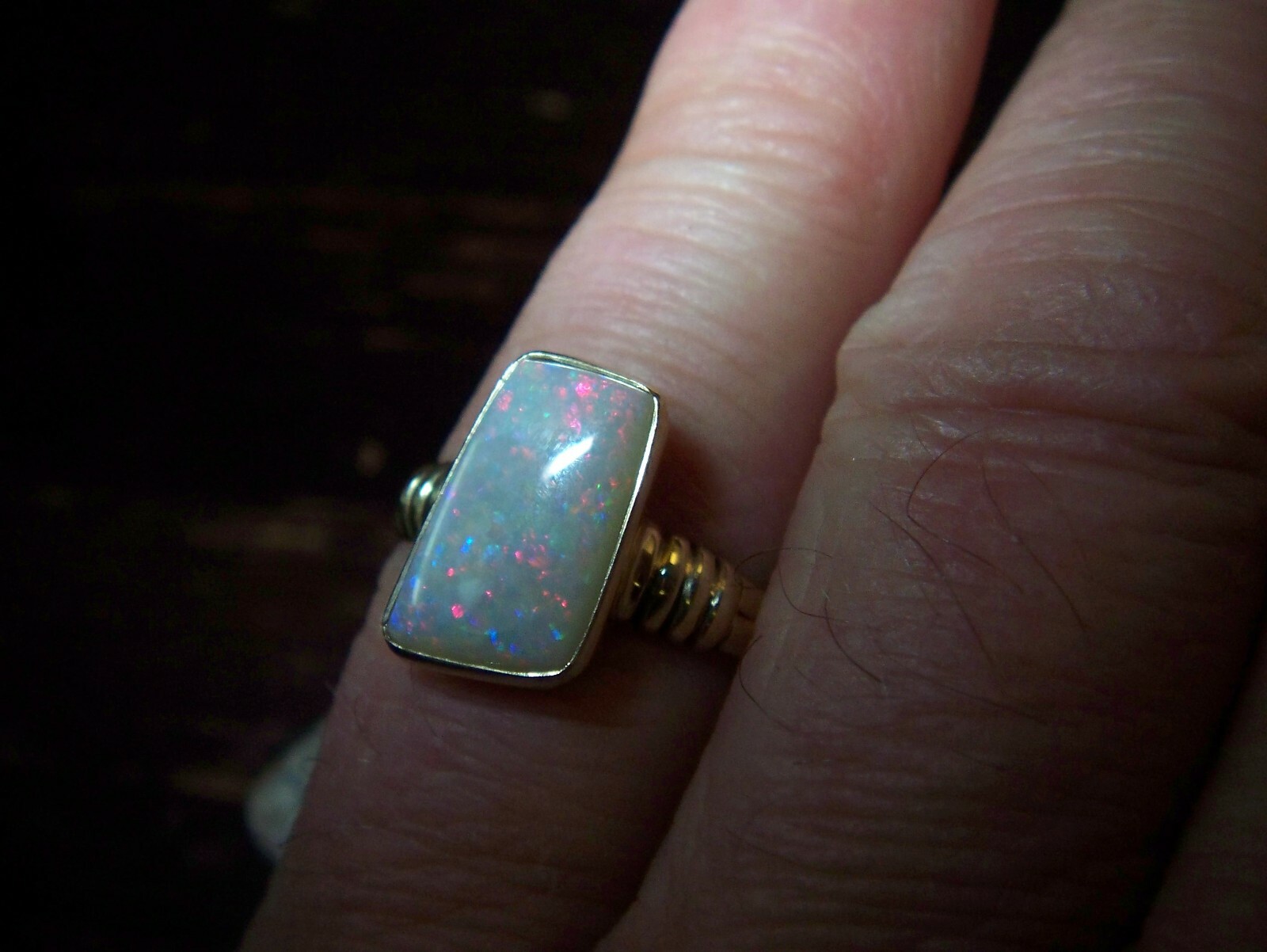 Extravagant goldsmiths ring solid opal full opal … - image 8
