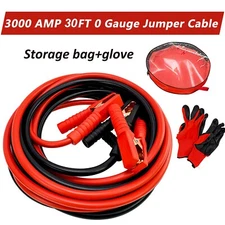 30ft Auto Jumper Cables 0 Gauge 3000AMP , Automotive Booster Cables for Car Van