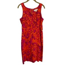 Michael Michael Kors Orange Pink Abstract Printed Sleeveless Dress 2