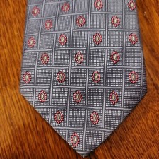 Brooks Brothers Makers And Merchants Silk Tie Made In USA Blue Geometric Preppy