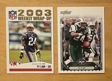 Ty Law (2) 2004 Topps & 2006 Score New England Patriots/New York Jets Star NM-MT