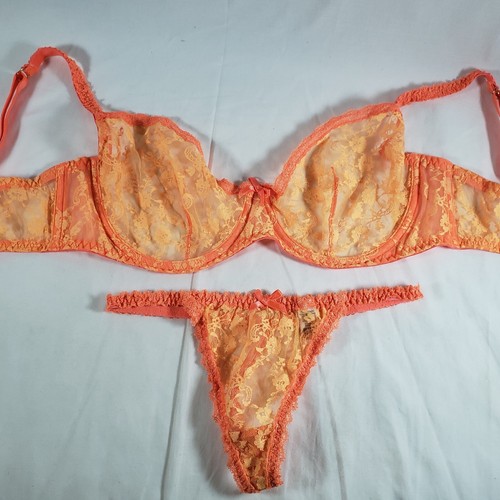 Agent Provocateur 36DD Bra AP2 String Thong Sheer Neon Orange Spring Summer 2010 - Picture 4 of 6