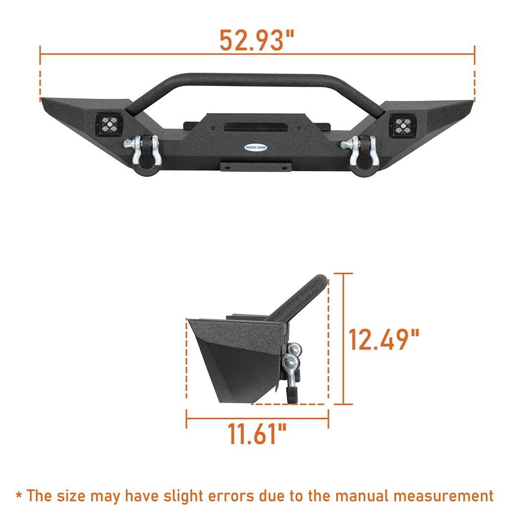 Front Bumper w/ Winch Plate & Led Lights Fit 1976-1986 Jeep CJ-5 CJ-7 Scrambler