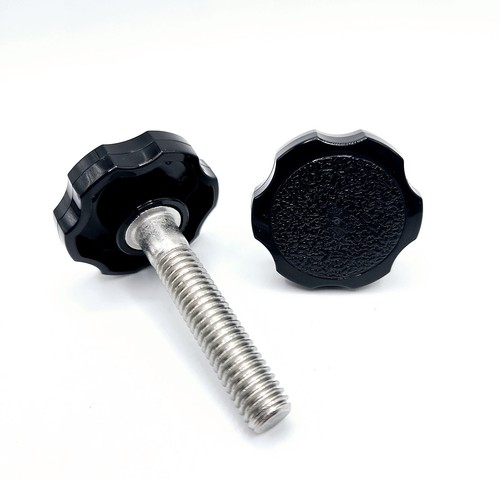 Tornillos de pulgar de 3/8" negros redondos de sujeción perilla de mano cabeza hexagonal de acero inoxidable - Imagen 13 de 33