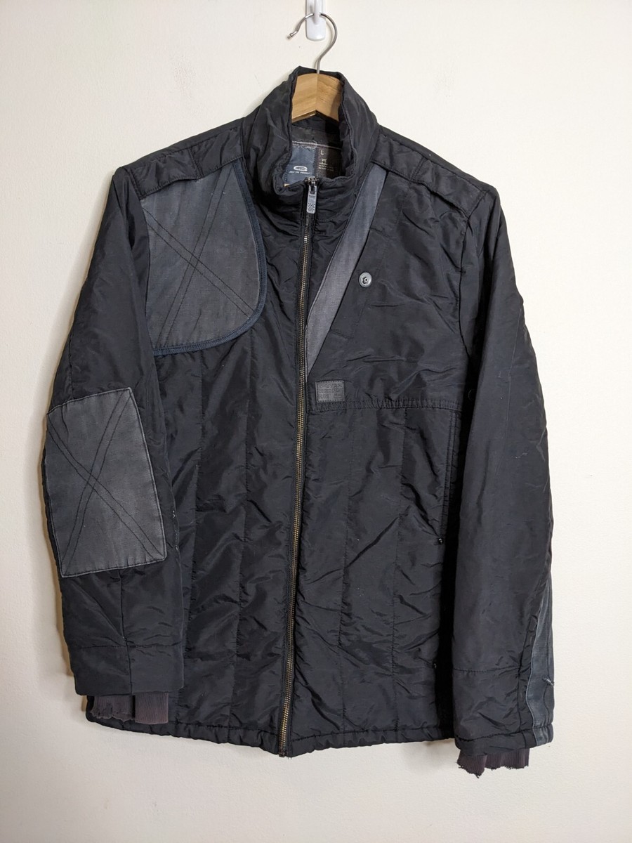 Vintage G Star Raw Jacket Mens L Large Black Grey Ledger Overshirt