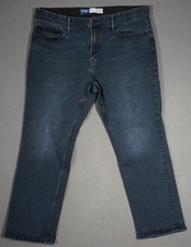 WI01445 OLD NAVY 360 STRETCH STRAIGHT LEG JEANS 38X30 (msr 37"x28.5") DARK BLUE