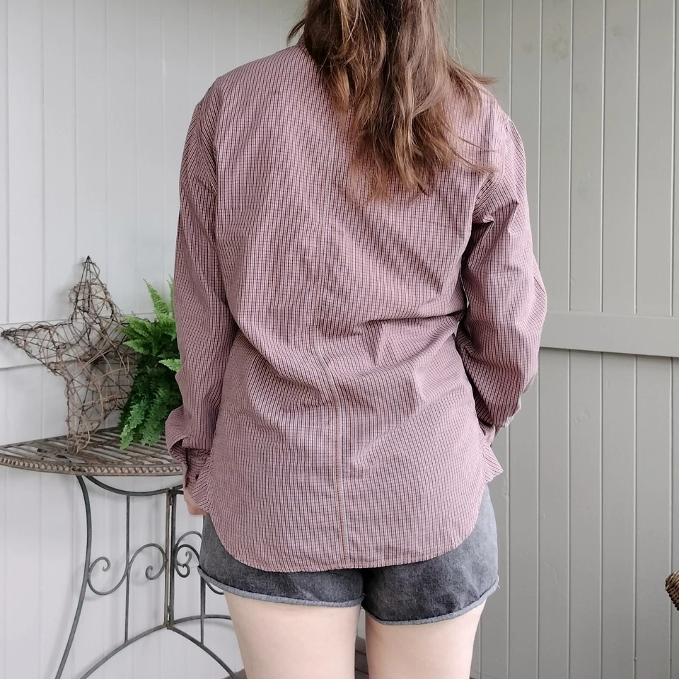 Camisa informal a cuadros naranja manga larga French Connection para hombre con botones talla S Foto 2 de 4