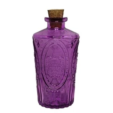 Purple Tapered European Vintage Style Glass Round Decorative Bottle H = 5.5 inch