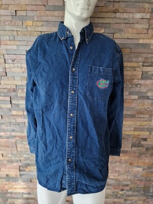 Florida Gators Basketball blaues Denim-Shirt - Größe LARGE - Boca - NEU mit ETIKETT.
