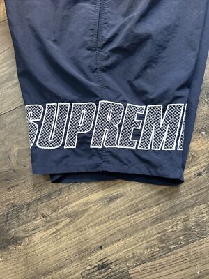 Supreme Logo Appliqué Water Short Pants NAVY - SIZE LARGE