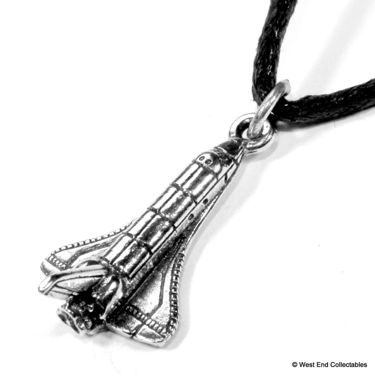 Space Shuttle Pewter Charm Pendant Necklace UK Handmade Astronomy