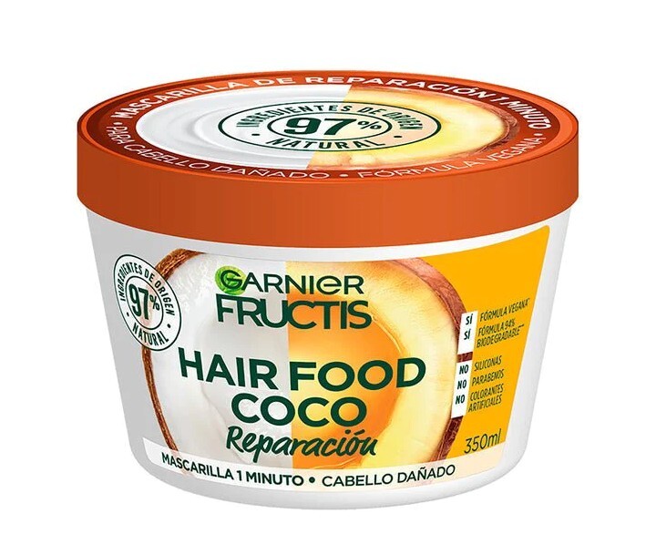 Máscara de fuerza alimentaria para el cabello Garnier Fructis Coco 350 ml