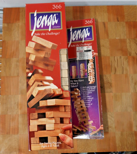 VINTAGE Prendi la sfida JENGA gioco classico 1986 Schaper - Foto 9 di 10