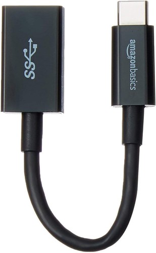 x3 Amazon Basics USB-C to USB-A 3.1 Gen1 Female Adapter Cable 5Gbps USB-IF, Blk - Photo 6 sur 8