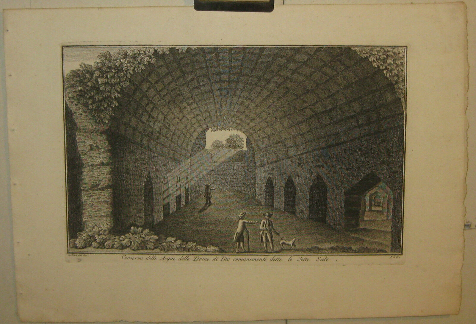 ANTIQUE GIUSEPPE VASI *BATHS OF TITUS* ROME WATER TUNNELS ARCHITECTURE ENGRAVING