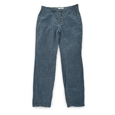 We The Free Corduroy Button Fly High Waisted Pants Blue Size US 30