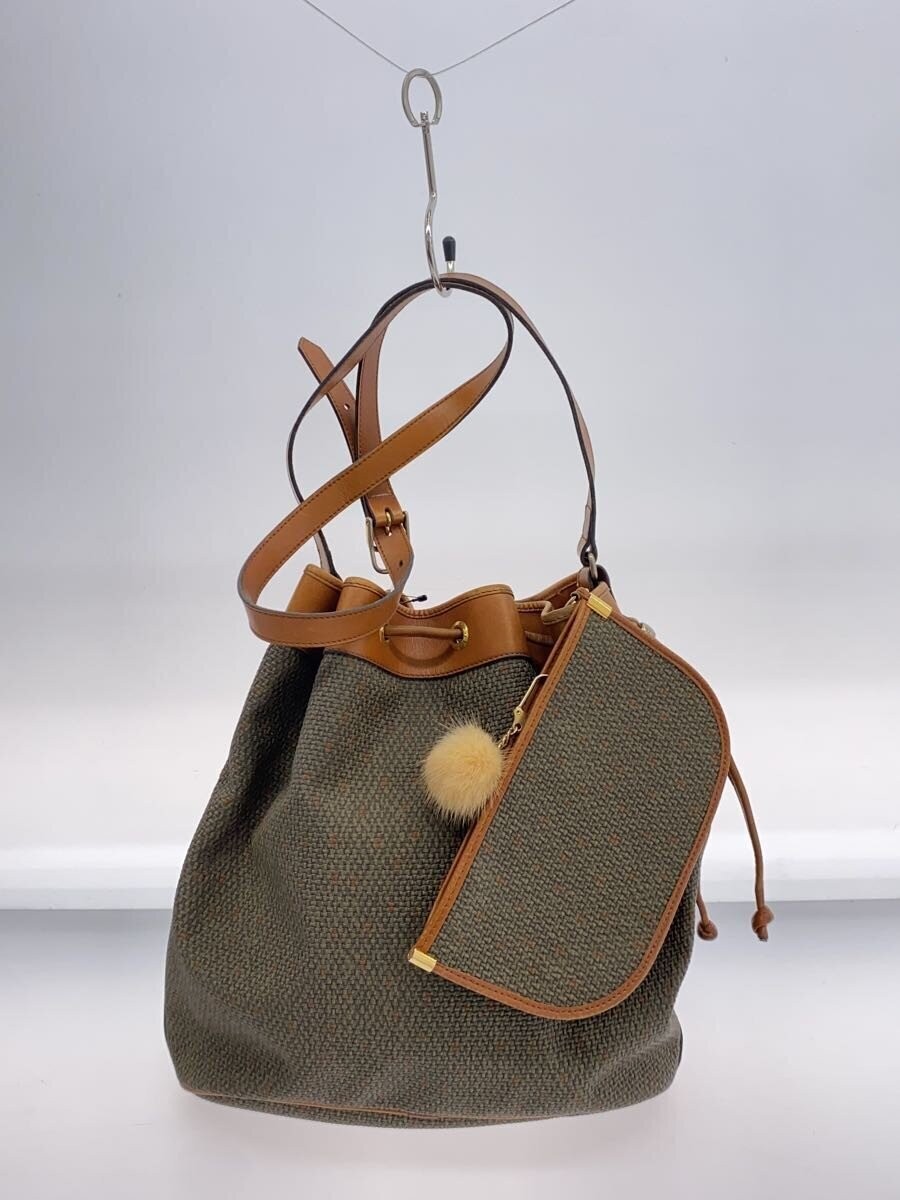 Borsa a tracolla Yves Saint Laurent con coulisse marsupio a pois kaki inclusa usata