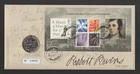 GB 2009 philatelic numismatic FDC with Robert Burns 2 Pound Coin