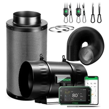 VIVOSUN Smart E42A+ Air Filtration PRO Kit 8" Inline Ducting Fan Filter 832CFM