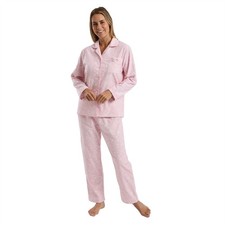 100% Brushed Cotton Pyjamas Ladies Winceyette Pyjama Set Size 8-26
