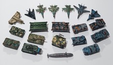 Lot of 20 Vintage Micro Machines Military Vehicles. Tanks / Planes.