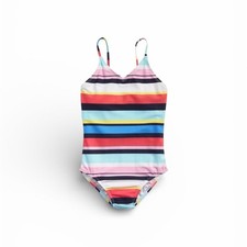 GAP Girl  s Strappy One Piece Stripe Pattern Swimsuit L Multicolor