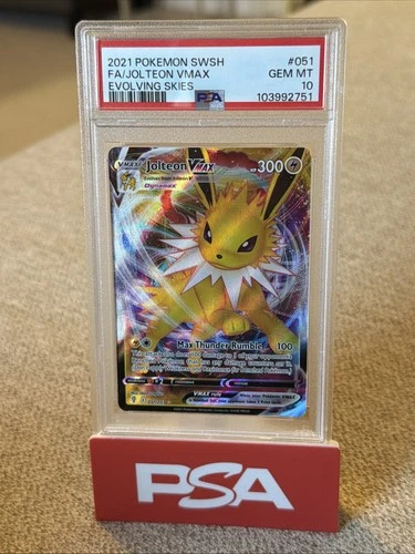 Pokemon TCG 2021 Jolteon VMAX Evolving Skies 051/203 PSA 10 Gem Mint