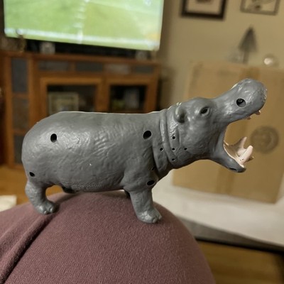 Wild Creatures Land Air Sea Safari Animal Hippo Toy with Sound New 3'' Tall